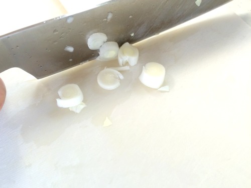 具材はまずねぎから入れる