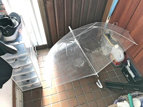 傘を干しても靴が濡れないようになった